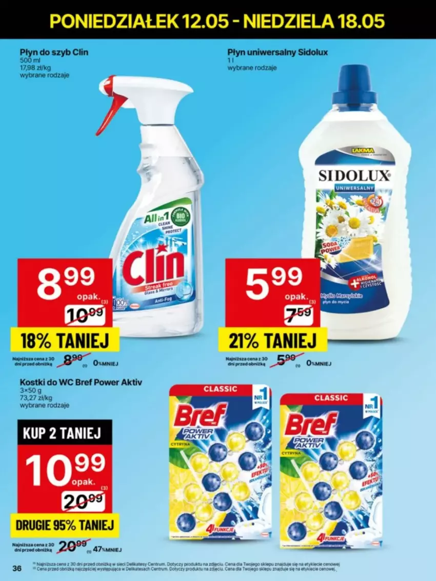 Gazetka promocyjna Delikatesy Centrum - ważna 12.05 do 14.05.2025 - strona 30 - produkty: Bref, Clin, Fa, Płyn do szyb, Rum, Sidolux