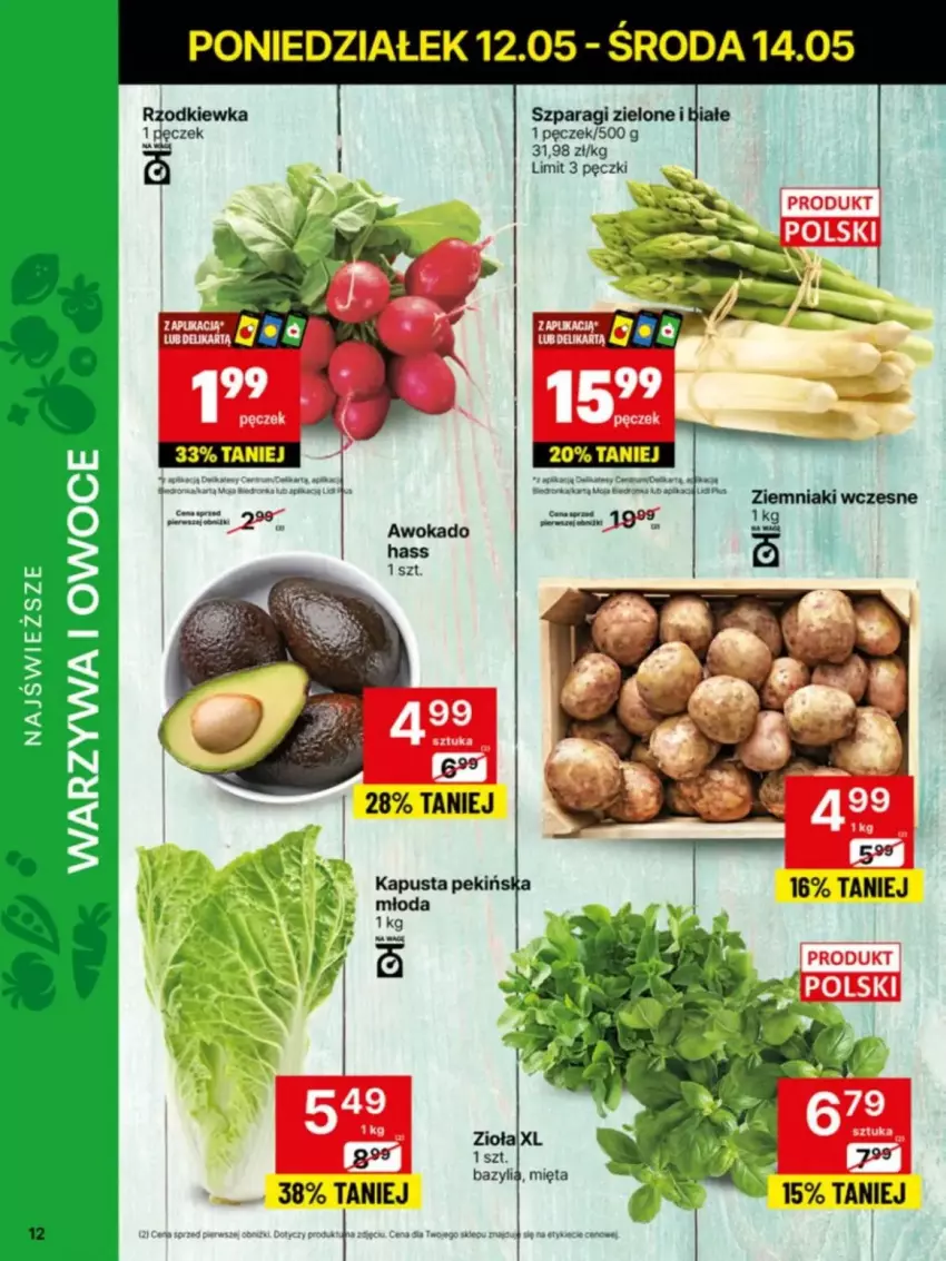 Gazetka promocyjna Delikatesy Centrum - ważna 12.05 do 14.05.2025 - strona 4 - produkty: Bazyl, Fa, Mięta, Rzodkiewka
