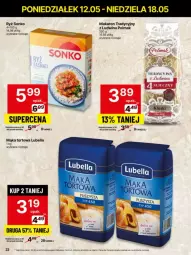 Gazetka promocyjna Delikatesy Centrum - Gazetka - ważna od 14.05 do 14.05.2025 - strona 15 - produkty: Lubella, Makaron, Ryż, Rum, Bell, Sonko, Mąka, Bella, Olma, Mąka tortowa