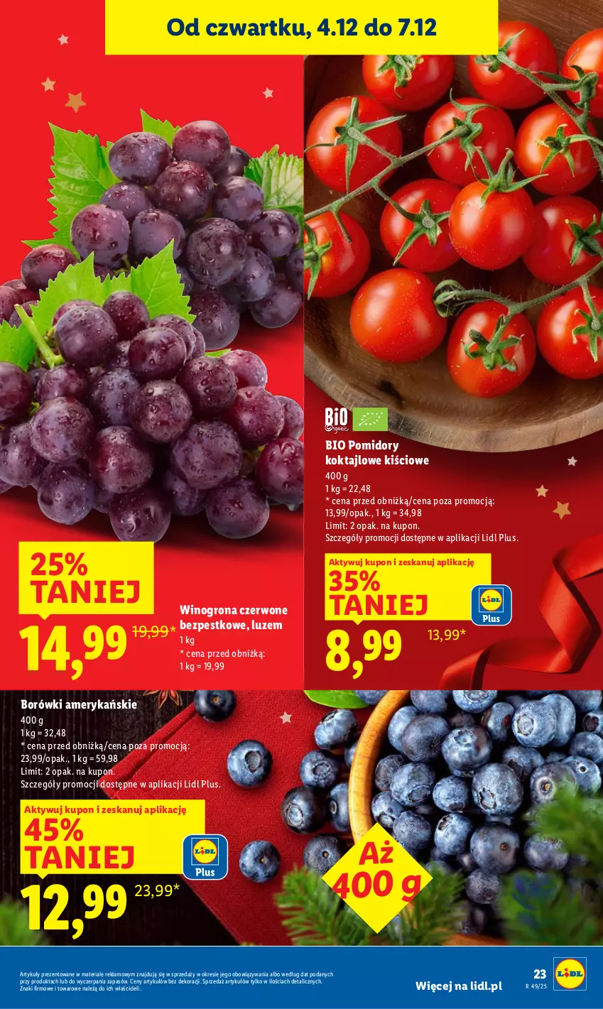 Gazetka promocyjna Lidl - GAZETKA - ważna 04.12 do 07.12.2025 - strona 25 - produkty: Pomidory, Wino, Winogrona
