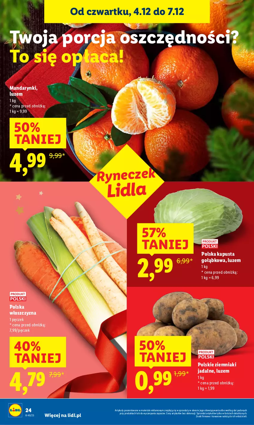 Gazetka promocyjna Lidl - GAZETKA - ważna 04.12 do 07.12.2025 - strona 26 - produkty: Mandarynki, Por, Ziemniaki