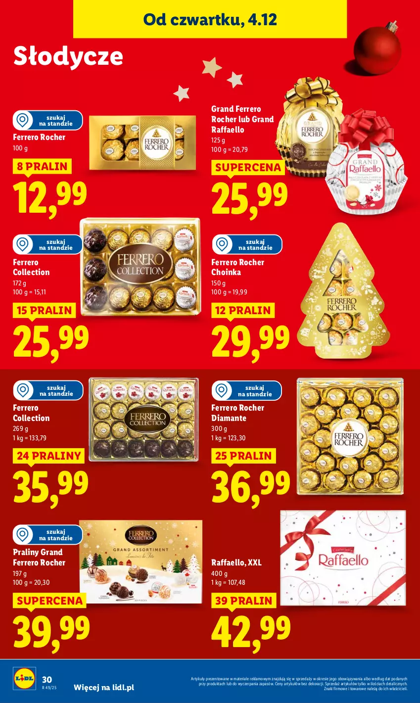 Gazetka promocyjna Lidl - GAZETKA - ważna 04.12 do 07.12.2025 - strona 32 - produkty: Choinka, Diamant, Fa, Ferrero, Ferrero Rocher, Gra, Inka, Praliny, Raffaello