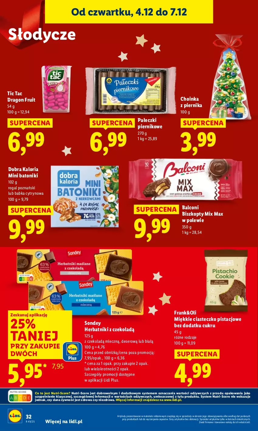 Gazetka promocyjna Lidl - GAZETKA - ważna 04.12 do 07.12.2025 - strona 34 - produkty: Alcon, Babka, Baton, Biszkopty, Choinka, Deser, Herbatniki, Inka, Piernik, Rogal, Ser, Tonik