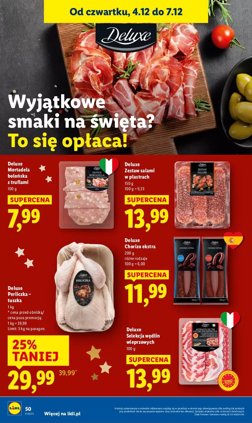 Gazetka promocyjna Lidl - GAZETKA - ważna 04.12 do 07.12.2025 - strona 52 - produkty: Perliczka, Salami, Tusz