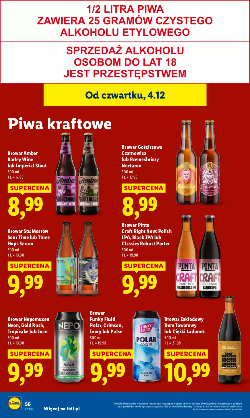 Gazetka promocyjna Lidl - GAZETKA - ważna 04.12 do 07.12.2025 - strona 58 - produkty: Lack, Piwa, Por, Rum, Ser, Serum