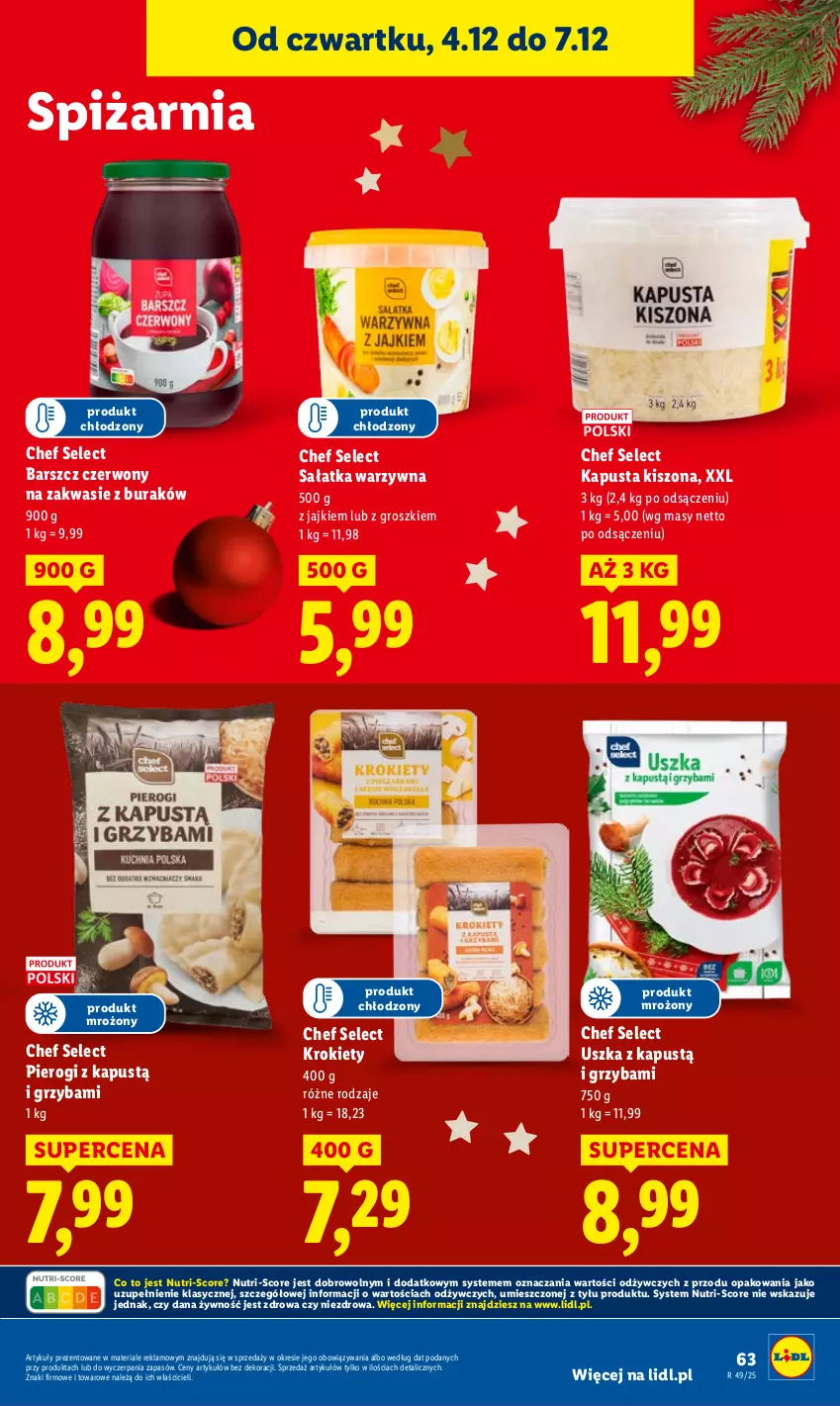 Gazetka promocyjna Lidl - GAZETKA - ważna 04.12 do 07.12.2025 - strona 65 - produkty: Kapustą, Krokiety, Pierogi, Sałat, Sałatka, Sałatka warzywna