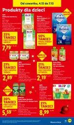 Gazetka promocyjna Lidl - GAZETKA - Gazetka - ważna od 07.12 do 07.12.2025 - strona 67 - produkty: HiPP, Ser, Mus, BoboVita, Serek, Danie dla dzieci, Dzieci, Kubuś, Deser, BEBILON, Hipp Bio
