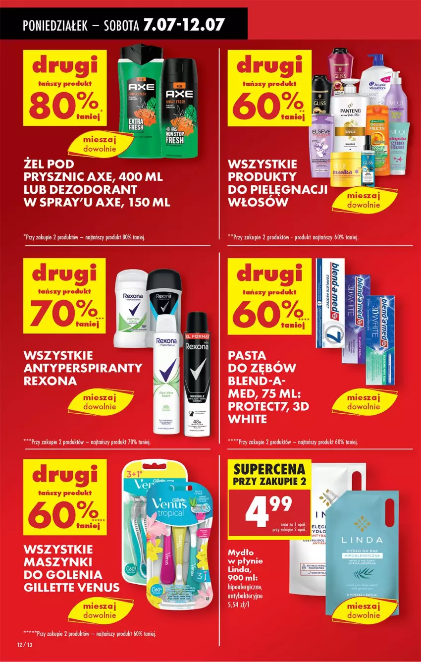 Gazetka promocyjna Biedronka - Od Poniedziałku - ważna 07.07 do 12.07.2025 - strona 12 - produkty: Antyperspirant, Gillette, Gillette Venus, Mydło, Mydło w płynie, Rexona, Venus