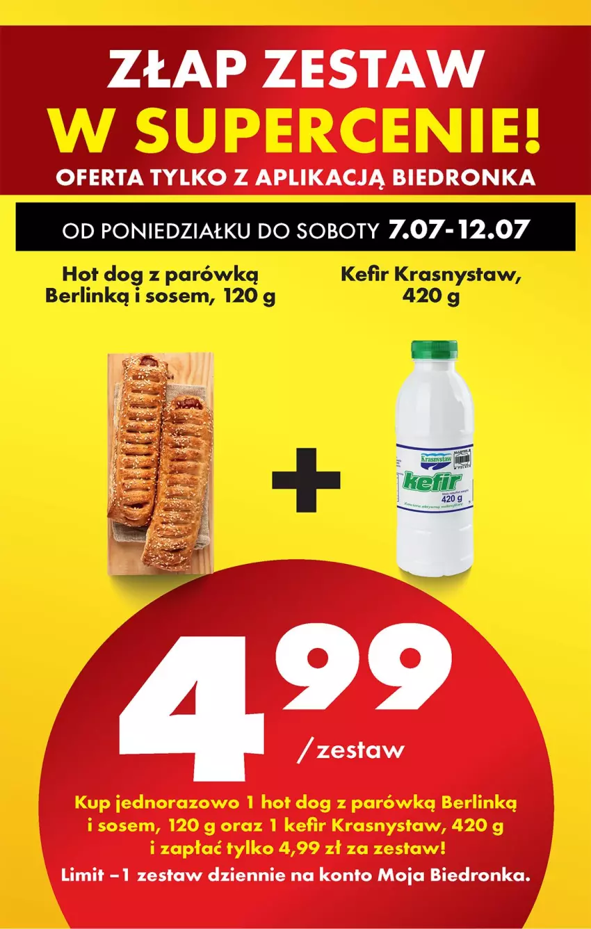 Gazetka promocyjna Biedronka - Od Poniedziałku - ważna 07.07 do 12.07.2025 - strona 17 - produkty: Hot dog, Kefir, Sos