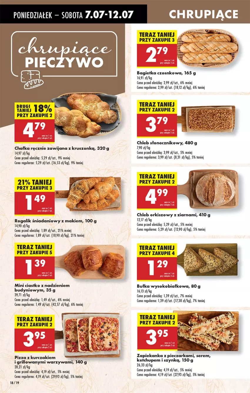 Gazetka promocyjna Biedronka - Od Poniedziałku - ważna 07.07 do 12.07.2025 - strona 26 - produkty: Bagietka, Bagietka czosnkowa, Brie, Bułka, Chleb, Danio, Fa, Grill, Kurczak, Pizza, Rogal, Sok, Tera, Warzywa