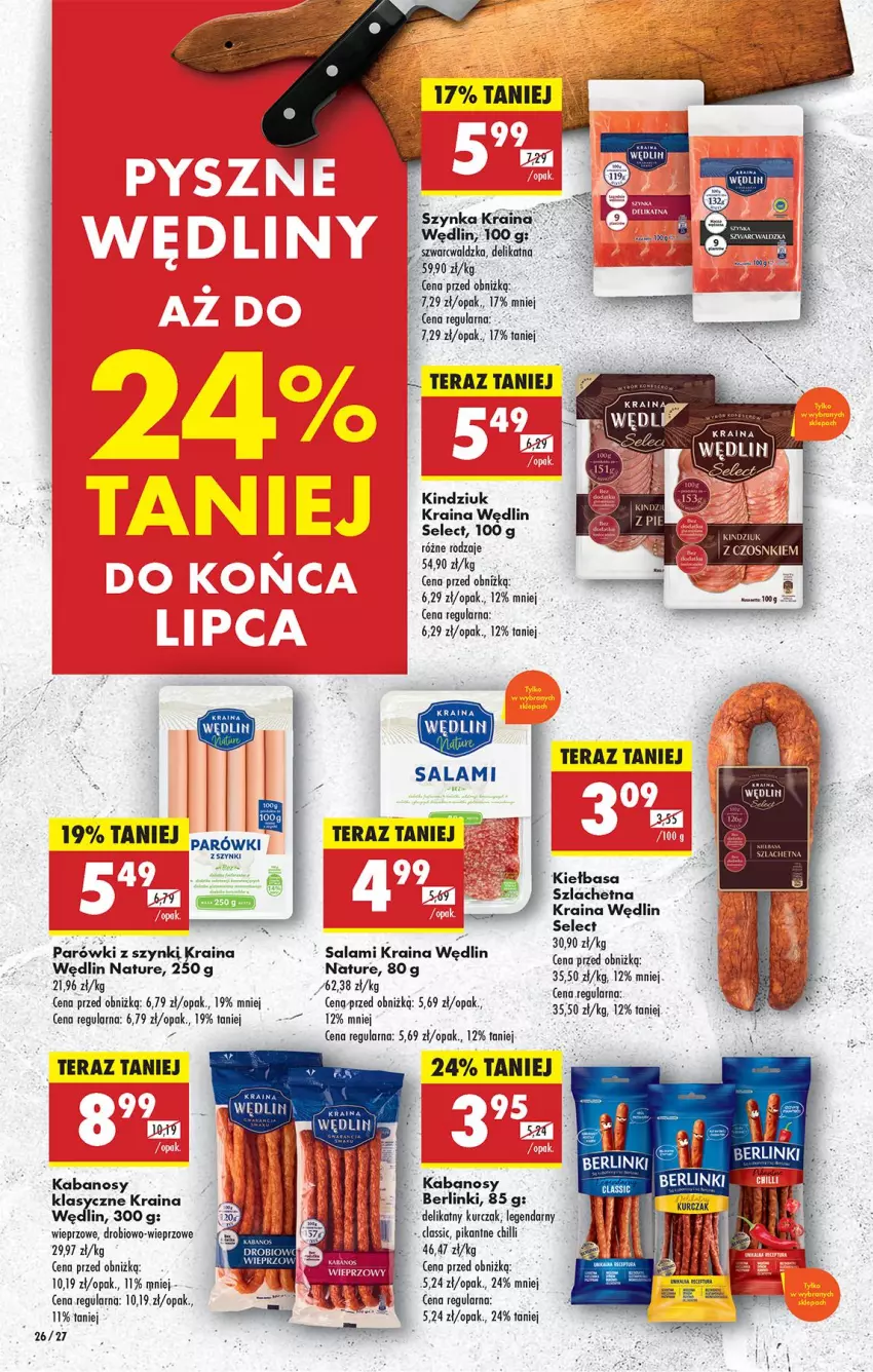 Gazetka promocyjna Biedronka - Od Poniedziałku - ważna 07.07 do 12.07.2025 - strona 36 - produkty: Berlinki, Fa, Kabanos, Kiełbasa, Kindziuk, Kurczak, Parówki, Parówki z szynki, Salami, STP, Tera
