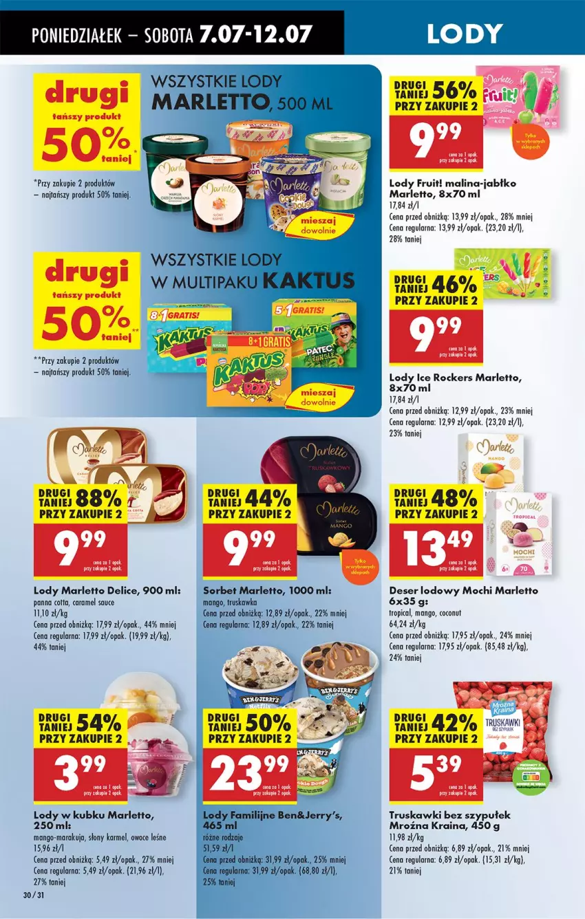 Gazetka promocyjna Biedronka - Od Poniedziałku - ważna 07.07 do 12.07.2025 - strona 40 - produkty: Deser, Lody, Mango, Owoce, Ser, Truskawki