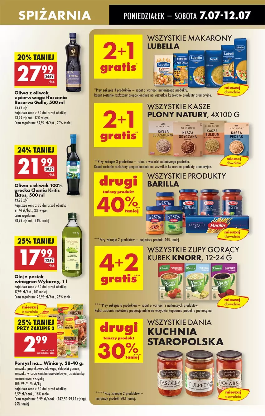 Gazetka promocyjna Biedronka - Od Poniedziałku - ważna 07.07 do 12.07.2025 - strona 45 - produkty: AEG, Barilla, Bell, Bella, Garnek, Gra, Kasza, Kubek, Kuchnia, Kurczak, Lubella, Makaron, Olej, Oliwa, Oliwa z oliwek, Por, Ser, Sos, Stek, Winiary, Wino