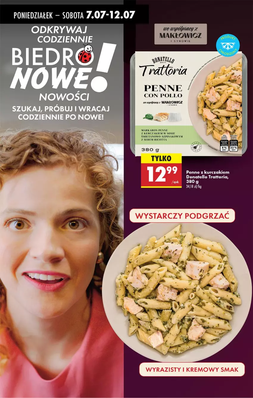 Gazetka promocyjna Biedronka - Od Poniedziałku - ważna 07.07 do 12.07.2025 - strona 50 - produkty: Fa, Kurczak, Penne, Ricotta, Ser, Sos, Szpinak