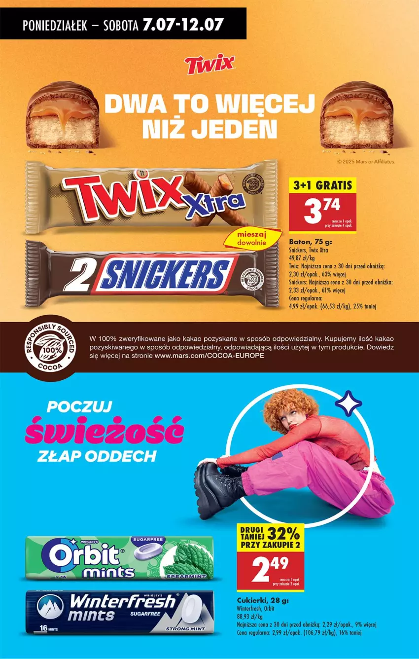 Gazetka promocyjna Biedronka - Od Poniedziałku - ważna 07.07 do 12.07.2025 - strona 57 - produkty: Baton, Fa, Gra, Kakao, Mars, Orbit, Snickers, Twix