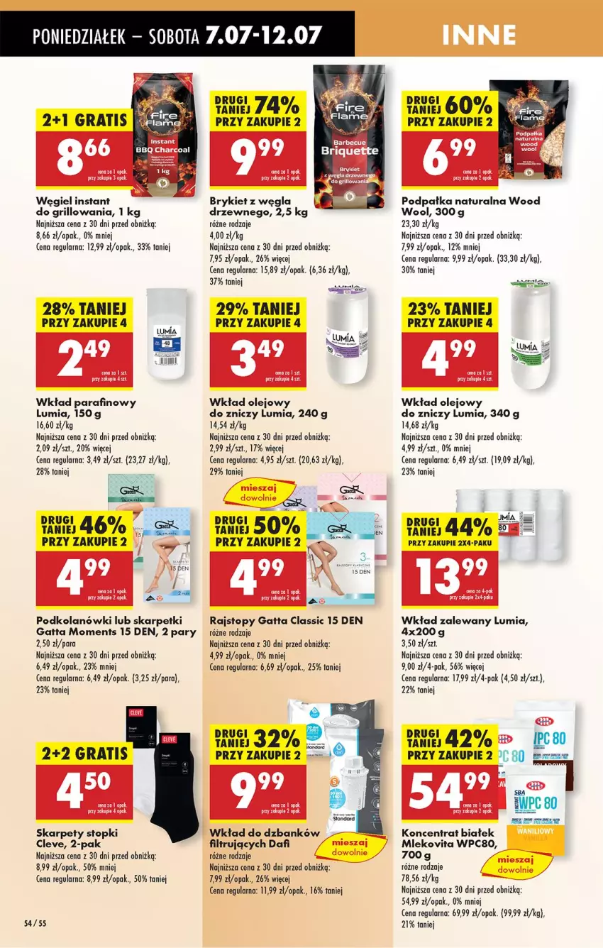 Gazetka promocyjna Biedronka - Od Poniedziałku - ważna 07.07 do 12.07.2025 - strona 70 - produkty: Fa, Gatta, Gra, Grill, Karp, Mleko, Mlekovita, Moments, Olej, Rajstopy, Skarpetki, Top, Wkład olejowy, Znicz