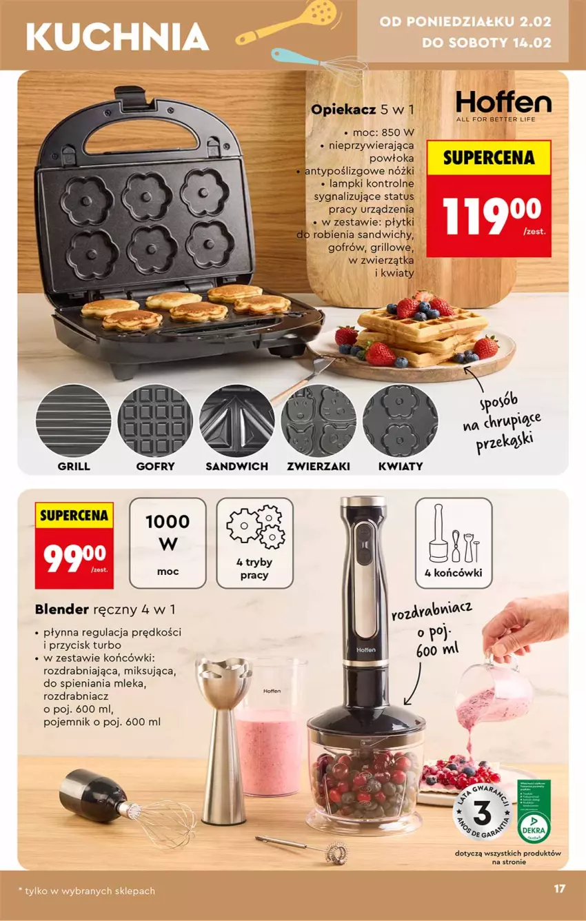 Gazetka promocyjna Biedronka - Okazje Tygodnia - ważna 31.01 do 14.02.2026 - strona 17 - produkty: Blender, Blender ręczny, Grill, Pojemnik, Rozdrabniacz