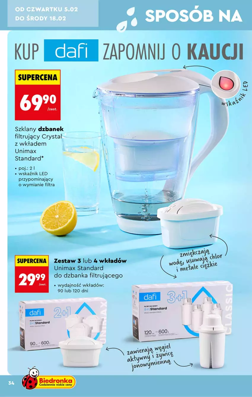 Gazetka promocyjna Biedronka - Okazje Tygodnia - ważna 31.01 do 14.02.2026 - strona 34 - produkty: Dzbanek, Dzbanek filtrujący