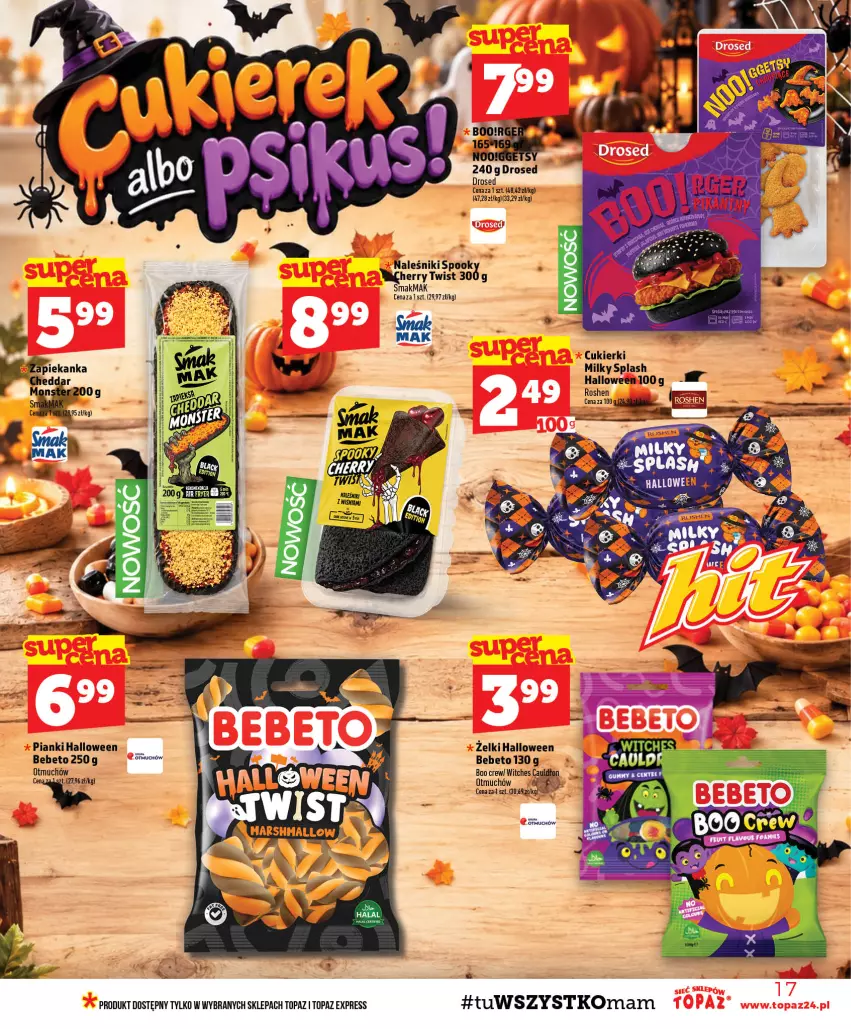 Gazetka promocyjna Topaz - Gazetka - ważna 22.10 do 28.10.2026 - strona 17 - produkty: Cheddar, Cukier, Cukierki, Naleśniki, Top