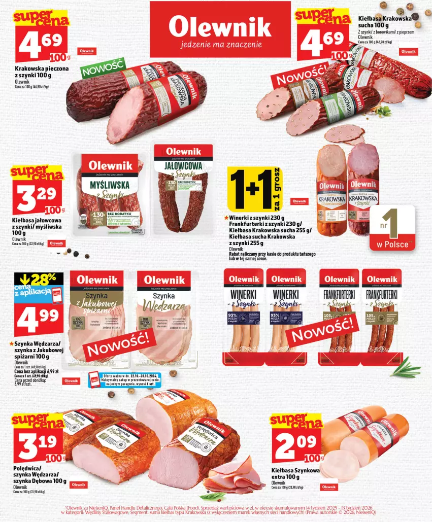 Gazetka promocyjna Topaz - Gazetka - ważna 22.10 do 28.10.2026 - strona 24 - produkty: Frankfurterki, Kiełbasa, Kiełbasa krakowska, Kiełbasa szynkowa, Olewnik, Piec, Pieprz, Polędwica, Por, Szynka