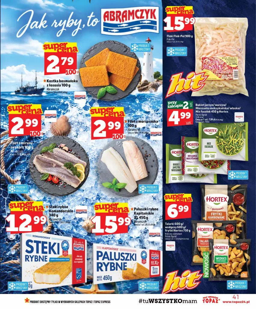 Gazetka promocyjna Topaz - Gazetka - ważna 22.10 do 28.10.2026 - strona 41 - produkty: Bukiet, Fa, Flaki, Hortex, Kawa, Mieszanka meksykańska, Ogród, Paluszki rybne, Sos, Top