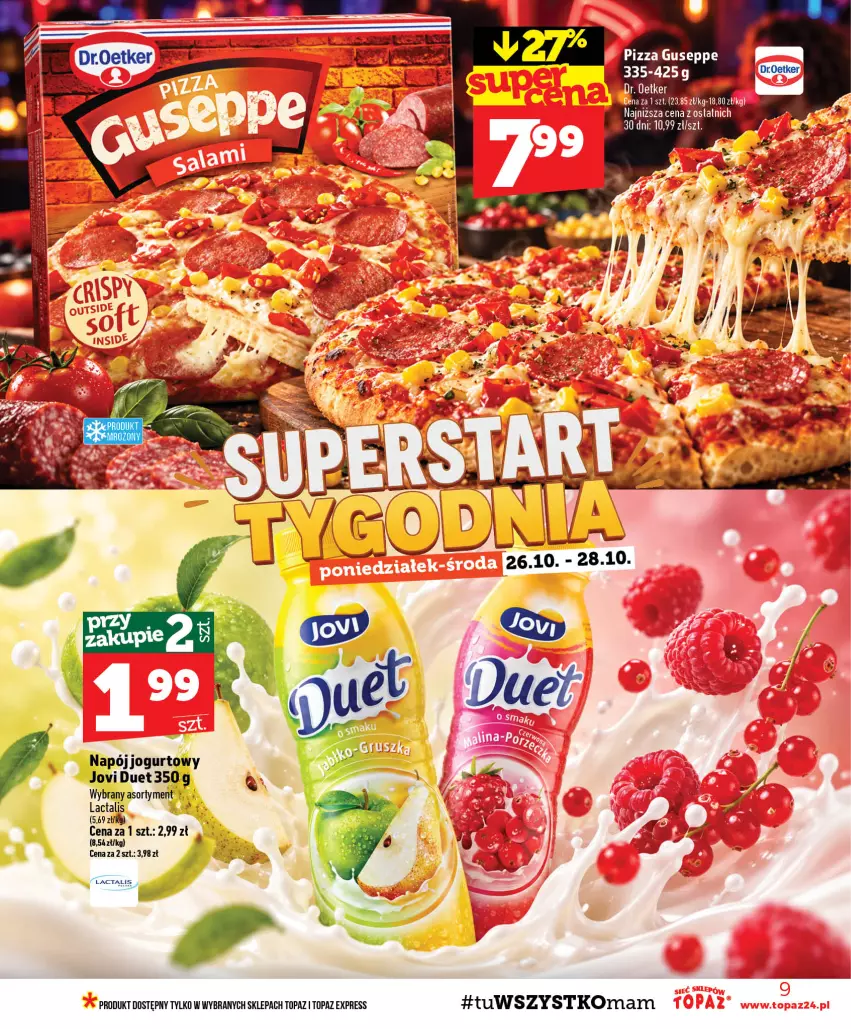 Gazetka promocyjna Topaz - Gazetka - ważna 22.10 do 28.10.2026 - strona 9 - produkty: Fa, Jogurt, Napój, Napój jogurtowy, Pizza, Top