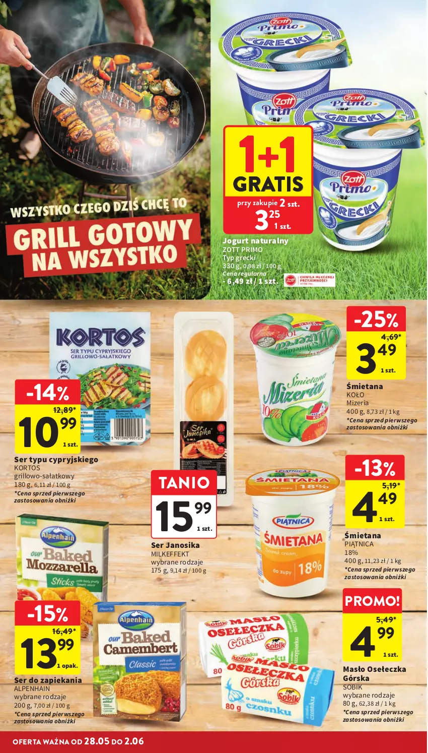 Gazetka promocyjna Intermarche - Gazetka promocyjna - ważna 28.05 do 02.06.2026 - strona 14 - produkty: Gra, Grill, Jogurt, Jogurt naturalny, Masło, Piątnica, Sałat, Ser, Zott, Zott Primo