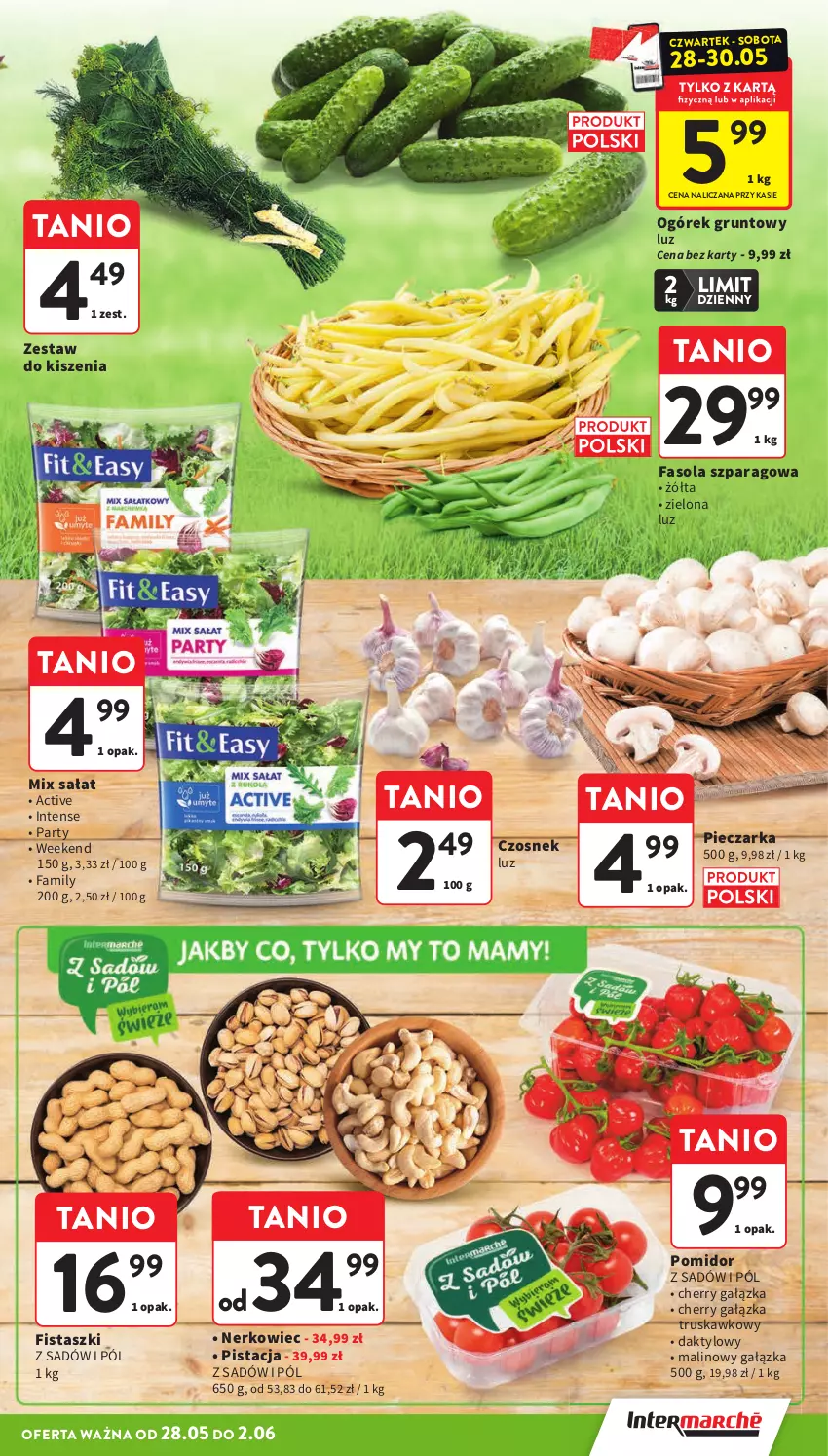 Gazetka promocyjna Intermarche - Gazetka promocyjna - ważna 28.05 do 02.06.2026 - strona 17 - produkty: Czosnek, Fa, Fasola, Fasola szparagowa, Grunt, Ogórek, Piec, Pieczarka, Sałat