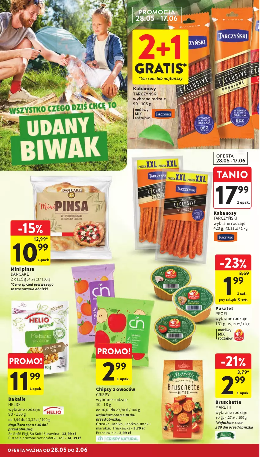 Gazetka promocyjna Intermarche - Gazetka promocyjna - ważna 28.05 do 02.06.2026 - strona 28 - produkty: Bruschette, Chipsy, Figi, Gra, Helio, Kabanos, Pasztet, Pistacje, Tarczyński
