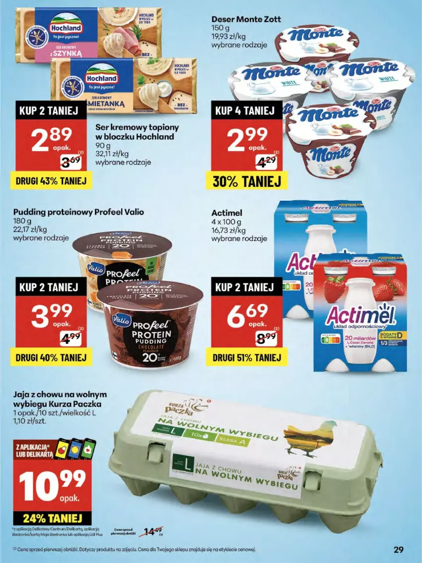 Gazetka promocyjna Delikatesy Centrum - Franczyza DC30 Czwartek - ważna 24.07 do 30.07.2025 - strona 29 - produkty: Actimel, Deser, Hochland, Jaja, Monte, Por, Pudding, Rum, Ser, Top, Zott