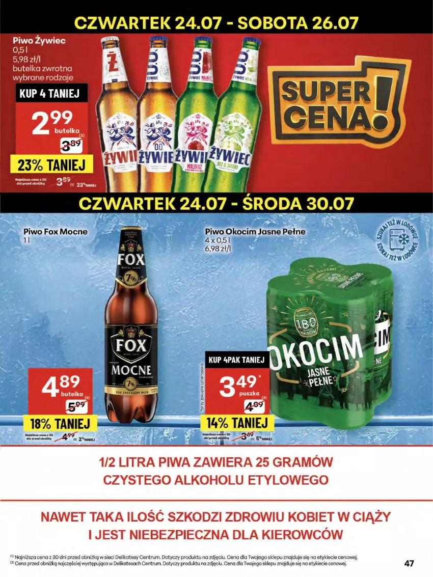 Gazetka promocyjna Delikatesy Centrum - Franczyza DC30 Czwartek - ważna 24.07 do 30.07.2025 - strona 47 - produkty: Gra, Koc, Okocim, Piec, Piwa, Piwo, Rum