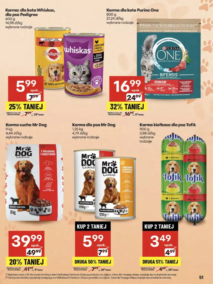 Gazetka promocyjna Delikatesy Centrum - Franczyza DC30 Czwartek - ważna 24.07 do 30.07.2025 - strona 51 - produkty: Kiełbasa, Pedigree, Por, Pur, Purina, Rum, Whiskas