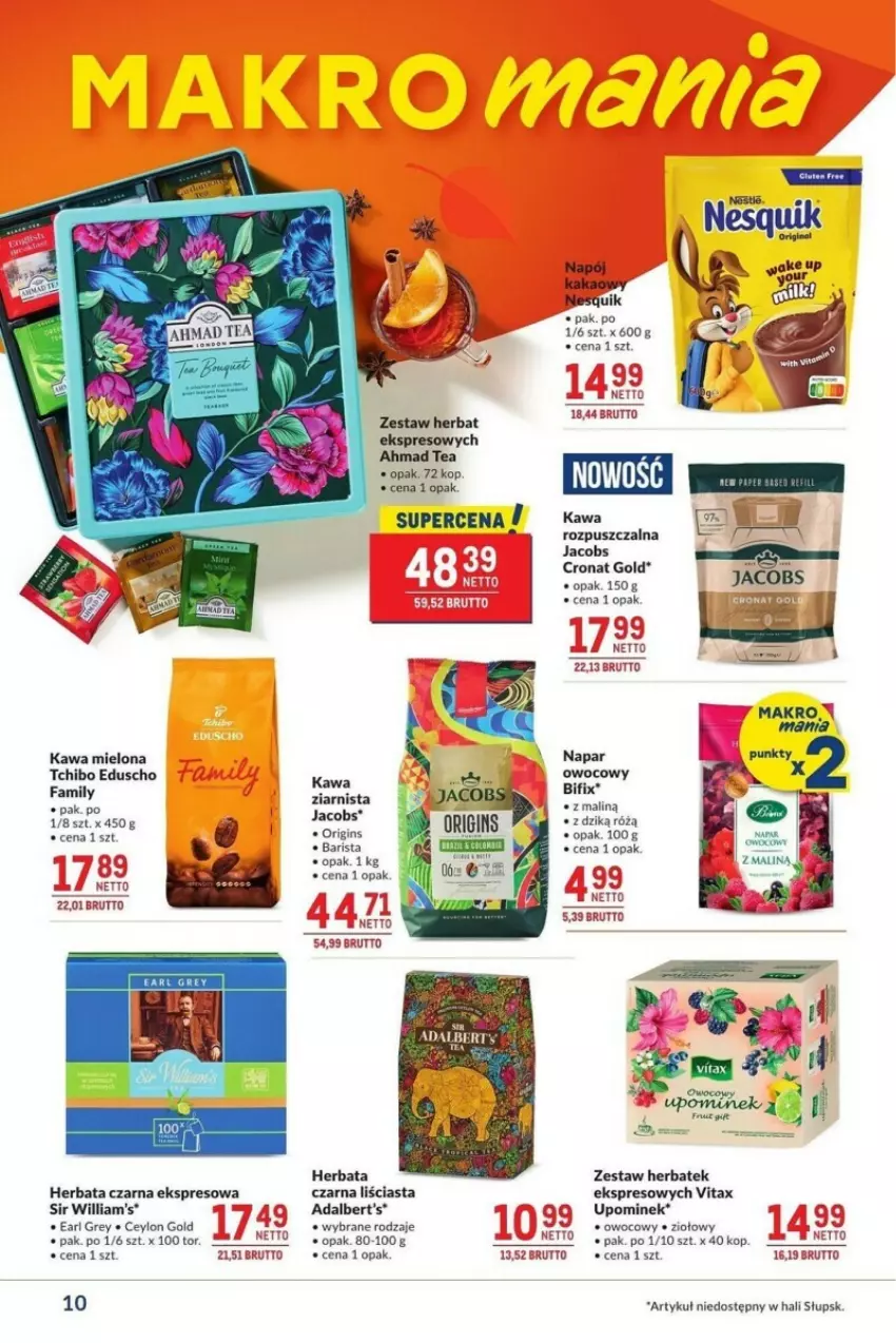 Gazetka promocyjna Makro - ważna 12.11 do 09.12.2024 - strona 2 - produkty: Earl Grey, Fa, Herbata, Herbata czarna, Jacobs, Kawa, Kawa mielona, Kawa rozpuszczalna, Nesquik, Tchibo, Vitax