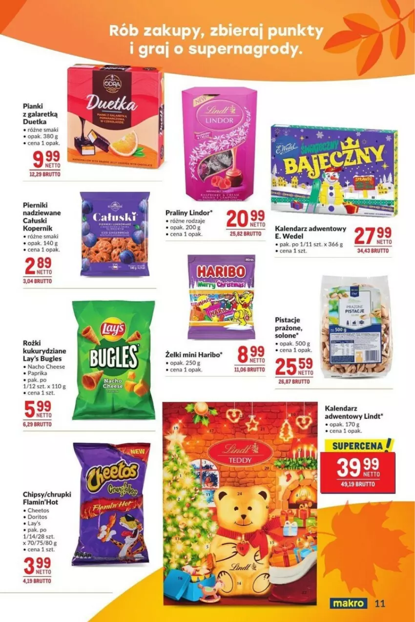 Gazetka promocyjna Makro - ważna 12.11 do 09.12.2024 - strona 3 - produkty: Cheetos, Chipsy, Chrupki, E. Wedel, Gala, Haribo, Kalendarz, Kalendarz adwentowy, Lindor, Lindt, Piernik, Pistacje, Praliny