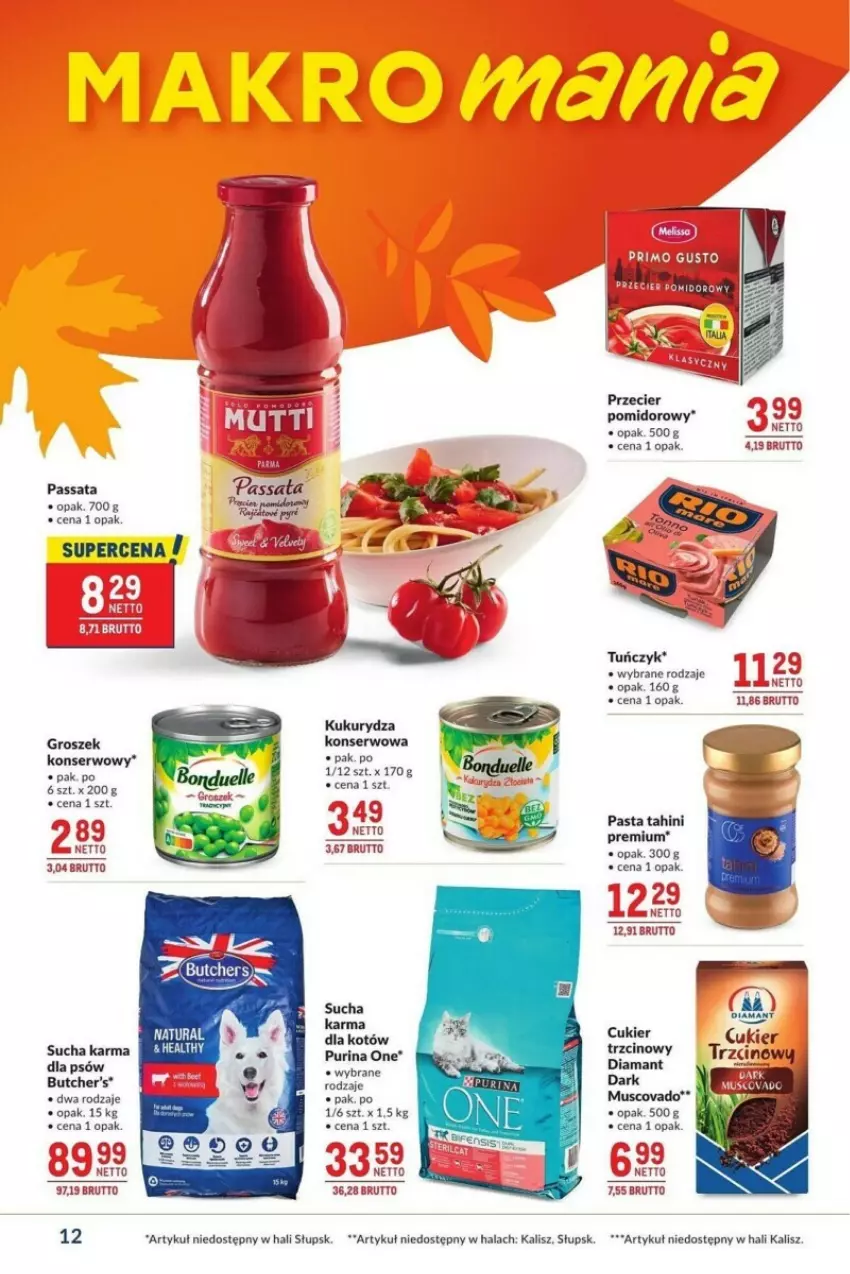 Gazetka promocyjna Makro - ważna 12.11 do 09.12.2024 - strona 4 - produkty: Butcher's, Cukier, Diamant, Groszek, Kukurydza, Mus, Pur, Purina, Ser