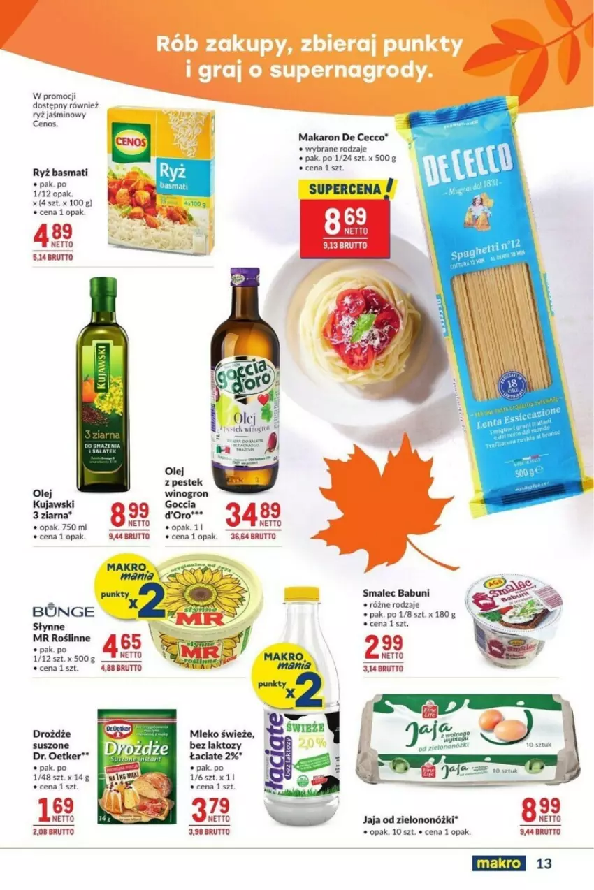 Gazetka promocyjna Makro - ważna 12.11 do 09.12.2024 - strona 5 - produkty: Babuni, Cenos, Dr. Oetker, Drożdże, Jaja, Kujawski, Makaron, Mleko, Olej, Ryż, Ryż basmati, Słynne, Smalec, Stek, Wino