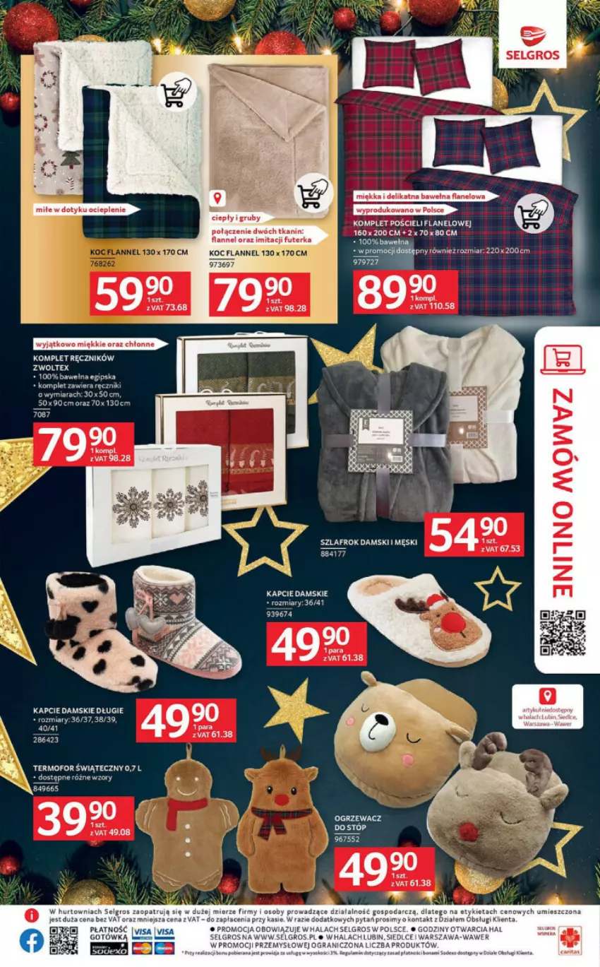 Gazetka promocyjna Selgros - ważna 21.11 do 04.12.2024 - strona 11 - produkty: Fa, Gra, Kapcie, Koc, Komplet pościeli, LG, Pościel, Sos, Wełna