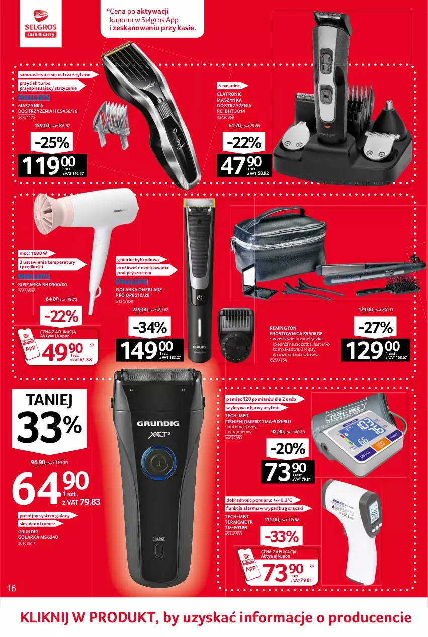 Gazetka promocyjna Selgros - Oferta przemysłowa - ważna 10.06 do 23.06.2021 - strona 16 - produkty: Ciśnieniomierz, Golarka, Kosmetyczka, LG, Maszynka, Remington, Suszarka, Szczotka, Szynka, Termometr, Tytan