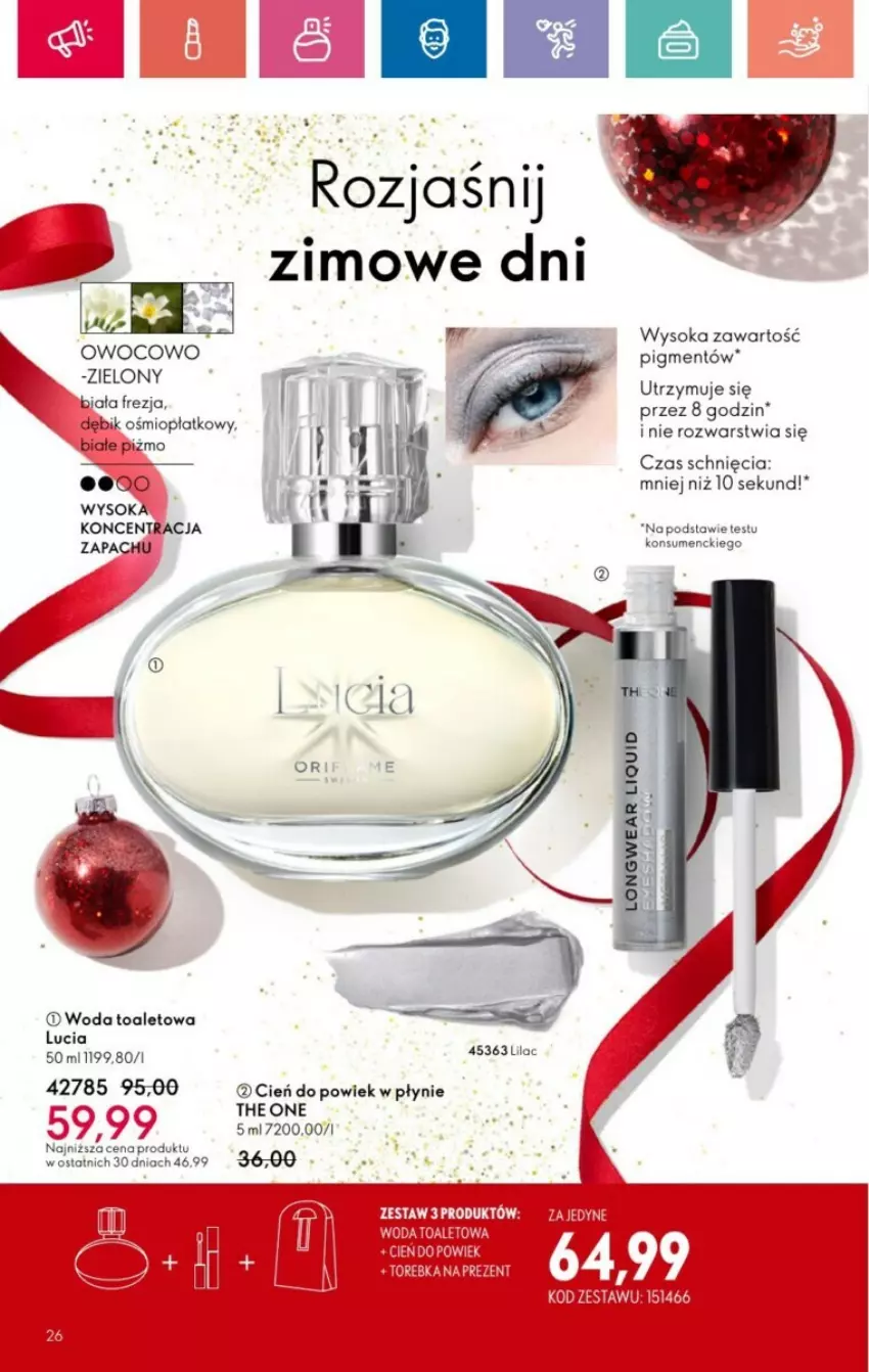 Gazetka promocyjna Oriflame - ważna 01.12 do 28.12.2024 - strona 100 - produkty: Cień, Sok, The ONE, Woda, Woda toaletowa