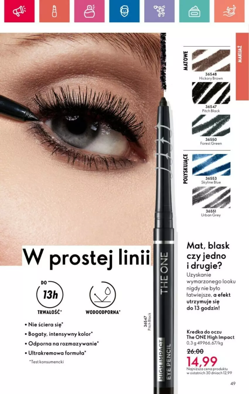 Gazetka promocyjna Oriflame - ważna 01.12 do 28.12.2024 - strona 125 - produkty: Kredka, Lack, Por, The ONE