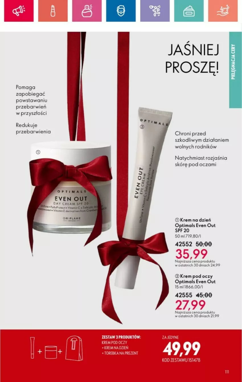 Gazetka promocyjna Oriflame - ważna 01.12 do 28.12.2024 - strona 15 - produkty: Krem na dzień, Krem pod oczy, Optima, Optimals