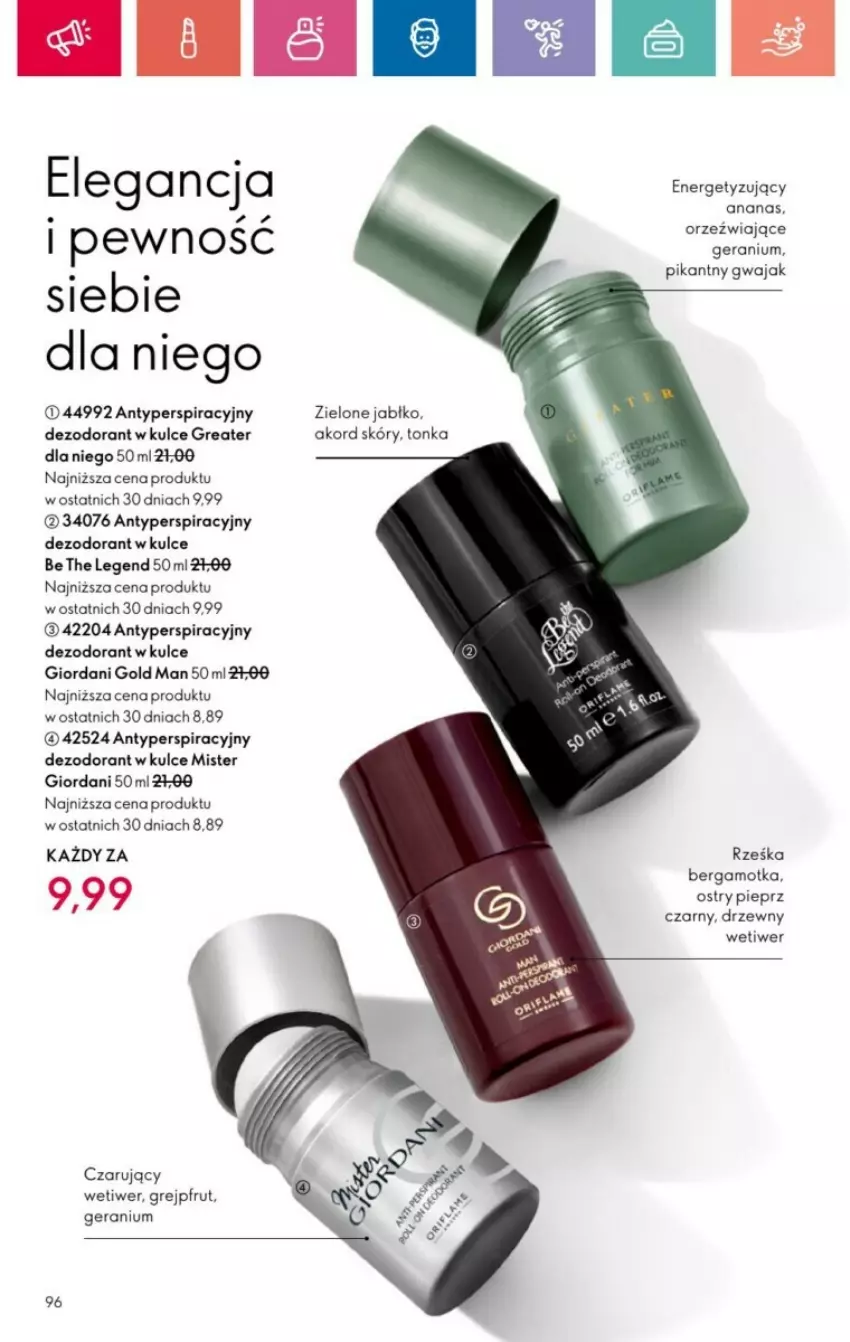 Gazetka promocyjna Oriflame - ważna 01.12 do 28.12.2024 - strona 177 - produkty: Ananas, Be the Legend, Dezodorant, Giordani Gold, Grejpfrut, Mister Giordani, Pieprz