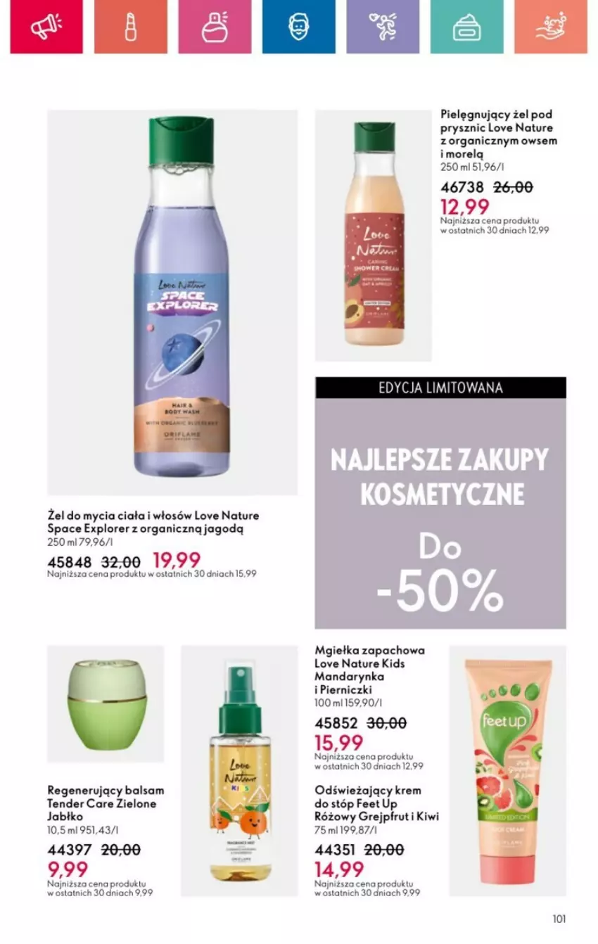 Gazetka promocyjna Oriflame - ważna 01.12 do 28.12.2024 - strona 4 - produkty: Feet Up, Grejpfrut, Kiwi, Love Nature, Tender Care