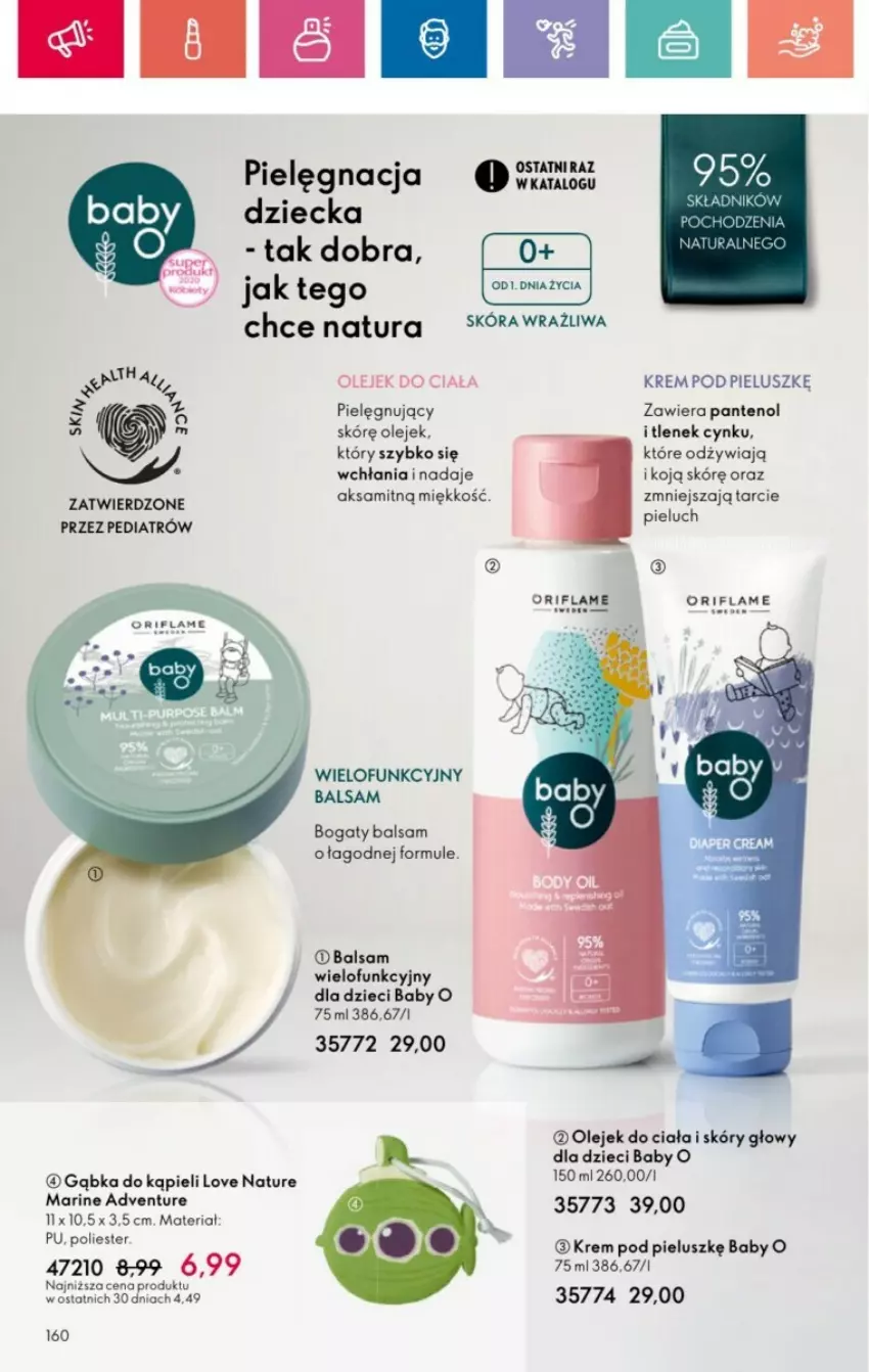 Gazetka promocyjna Oriflame - ważna 01.12 do 28.12.2024 - strona 69 - produkty: Aksam, Baby O, Cynk, Dzieci, Love Nature, Mule, Olej, Olejek do ciała, Oriflame