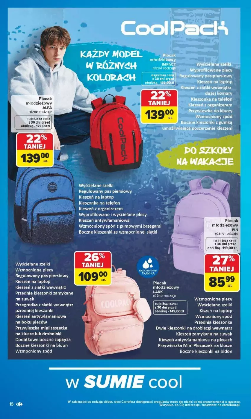 Gazetka promocyjna Carrefour - Gazetka Carrefour SZKOŁA nowy sezon - ważna 27.07 do 12.09.2026 - strona 19 - produkty: Fa, Organizer, Plecak, Telefon, Top