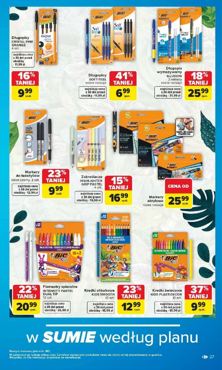 Gazetka promocyjna Carrefour - Gazetka Carrefour SZKOŁA nowy sezon - ważna 27.07 do 12.09.2026 - strona 28 - produkty: Długopis, Fa, Flamastry, LG, Marker