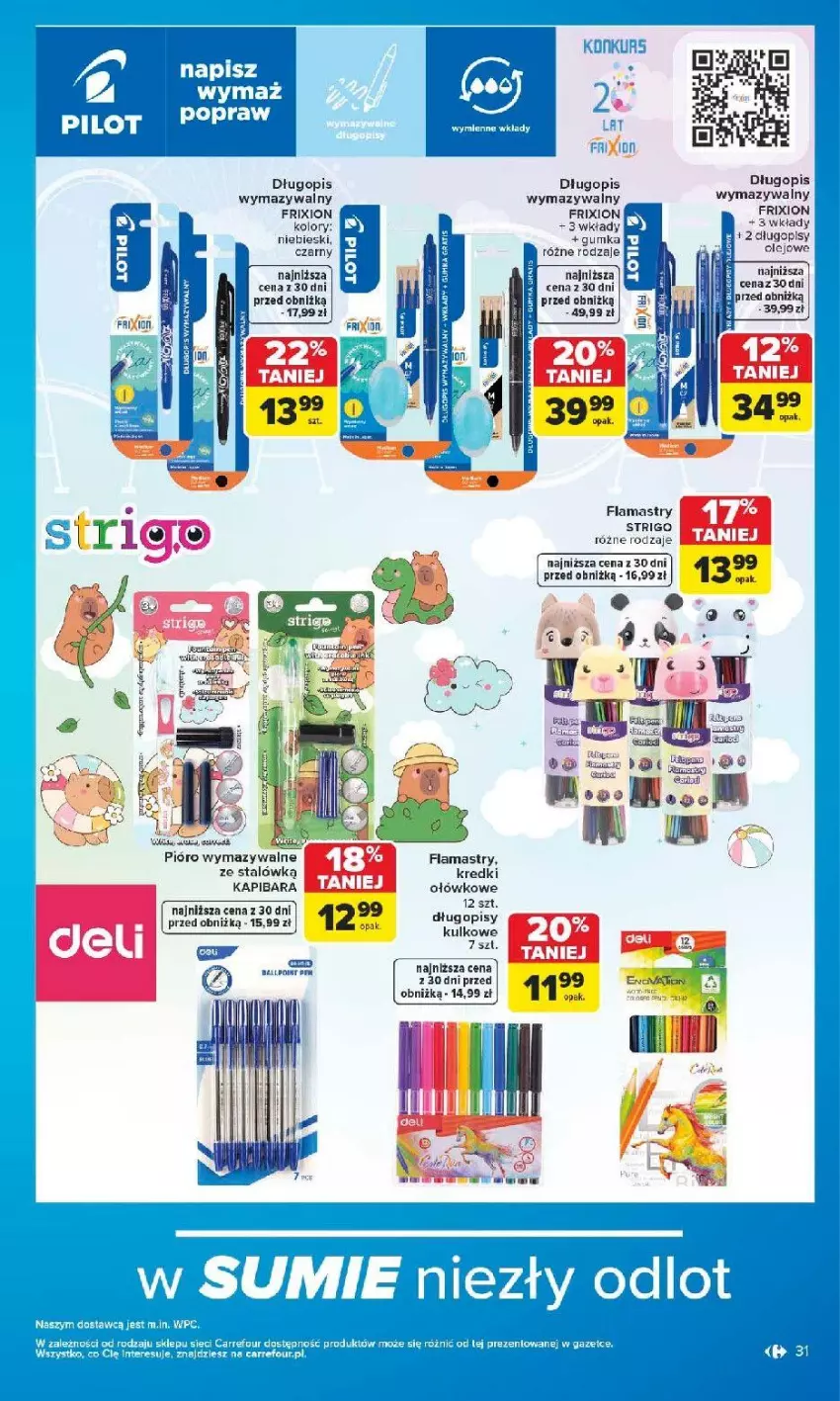 Gazetka promocyjna Carrefour - Gazetka Carrefour SZKOŁA nowy sezon - ważna 27.07 do 12.09.2026 - strona 32 - produkty: Długopis, Fa, Flamastry