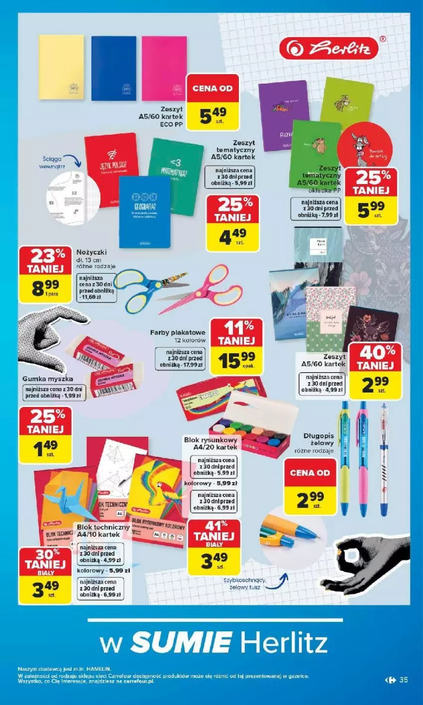 Gazetka promocyjna Carrefour - Gazetka Carrefour SZKOŁA nowy sezon - ważna 27.07 do 12.09.2026 - strona 36 - produkty: Długopis, Fa, Mysz, Noż, Nożyczki, Por, Tusz