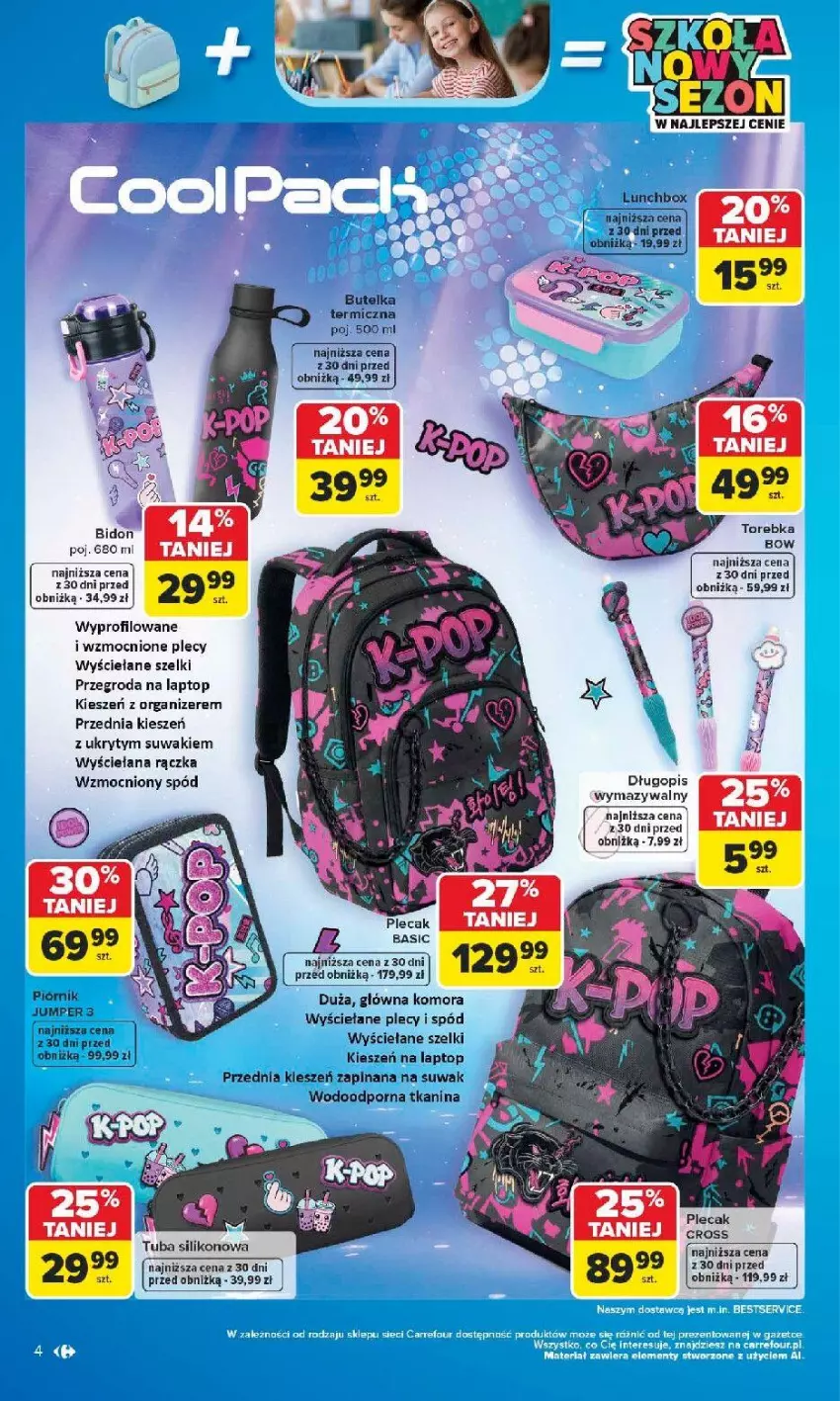 Gazetka promocyjna Carrefour - Gazetka Carrefour SZKOŁA nowy sezon - ważna 27.07 do 12.09.2026 - strona 5 - produkty: Długopis, Organizer, Piórnik, Plecak, Por, Szal, Top, Torebka