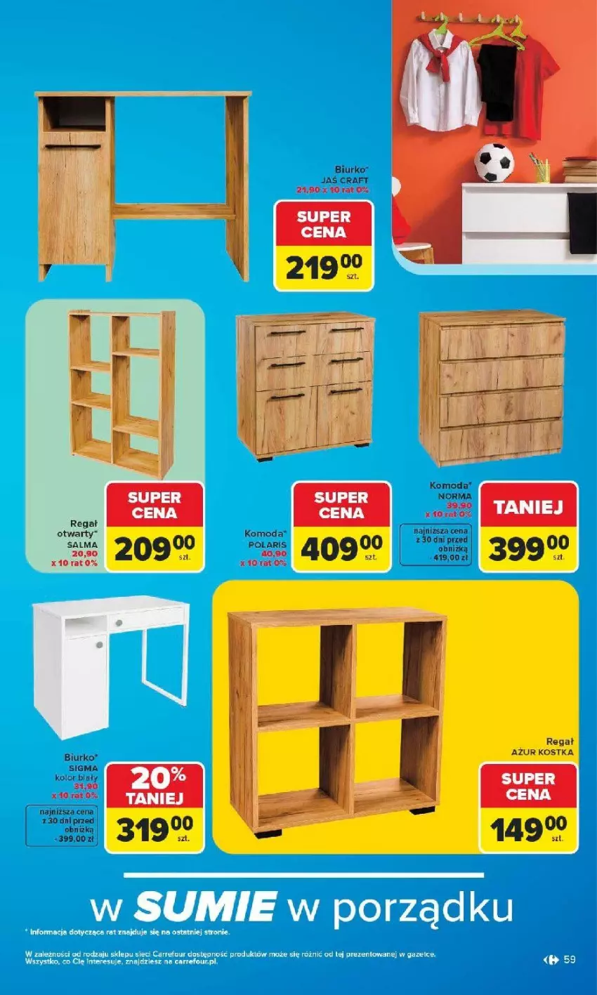 Gazetka promocyjna Carrefour - Gazetka Carrefour SZKOŁA nowy sezon - ważna 27.07 do 12.09.2026 - strona 60 - produkty: Biurko, Regał
